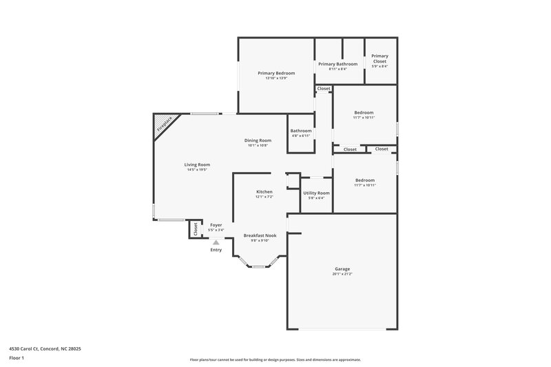 2,015/Mo, 4530 Carol Ct Concord, NC 28025 Floor Plan View