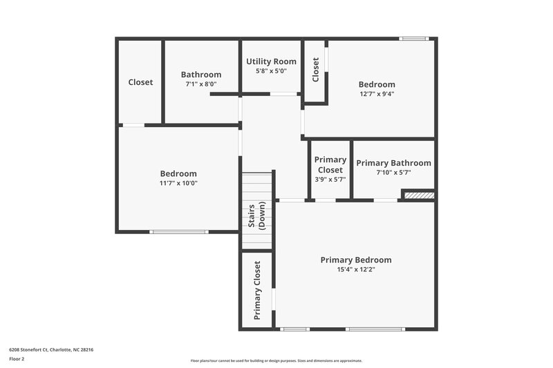 1,760/Mo, 6208 Stonefort Ct Charlotte, NC 28216 Floor Plan View 2