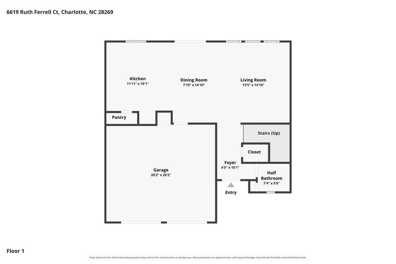 2,285/Mo, 6619 Ruth Ferrell Ct Charlotte, NC 28269 Floor Plan View