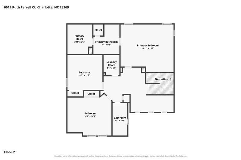 2,285/Mo, 6619 Ruth Ferrell Ct Charlotte, NC 28269 Floor Plan View 2