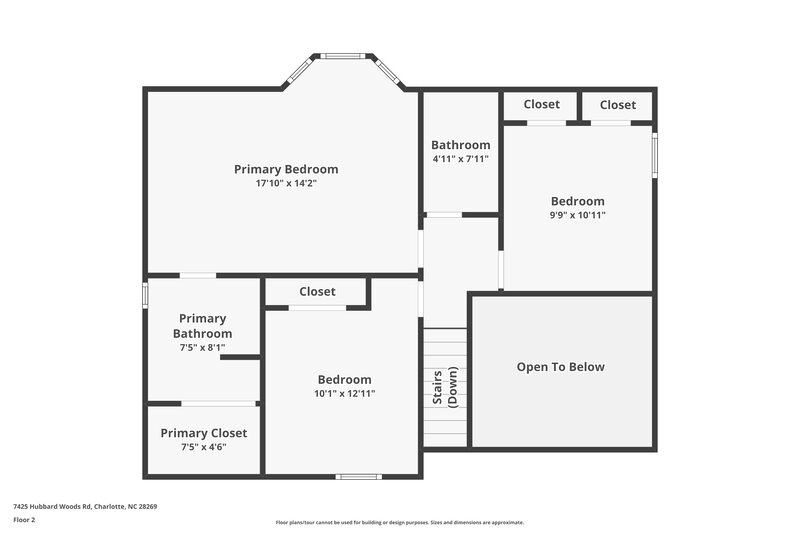 2,070/Mo, 7425 Hubbard Woods Rd Charlotte, NC 28269 Floor Plan View