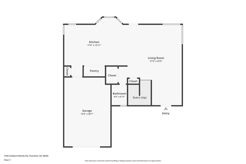 2,070/Mo, 7425 Hubbard Woods Rd Charlotte, NC 28269 Floor Plan View 2