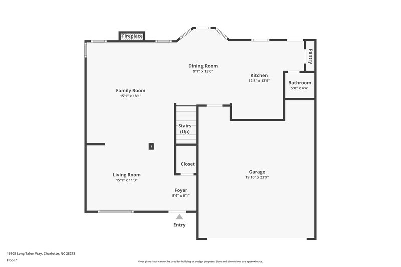 2,075/Mo, 16105 Long Talon Way Charlotte, NC 28278 Floor Plan View