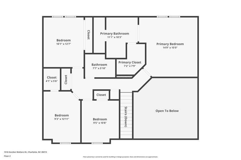 2,210/Mo, 1516 Gordon Walters Dr Charlotte, NC 28213 Floor Plan View 2