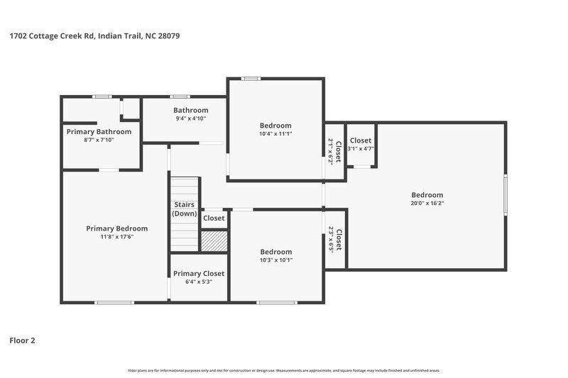 2,280/Mo, 1702 Cottage Creek Rd Indian Trail, NC 28079 Floor Plan View 2