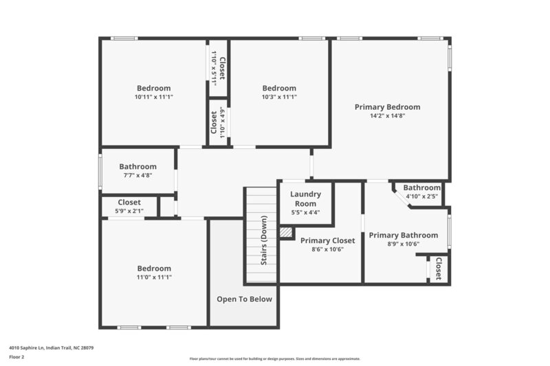 2,330/Mo, 4010 Saphire Ln Indian Trail, NC 28079 Floorplan View 2