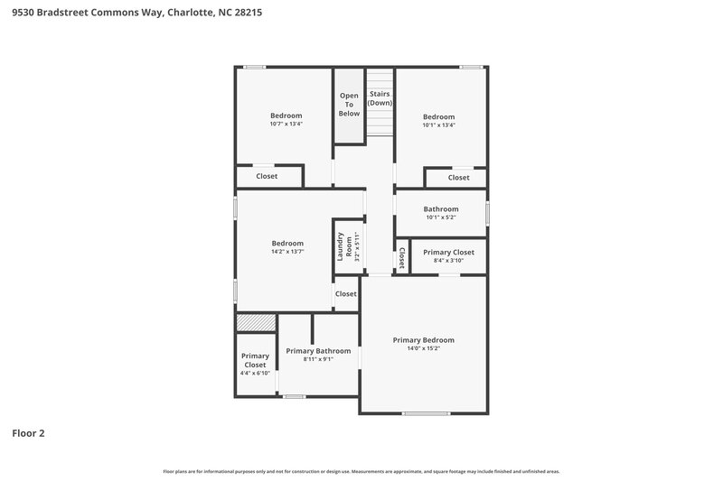 2,290/Mo, 9530 Bradstreet Commons Way Charlotte, NC 28215 Floor Plan View
