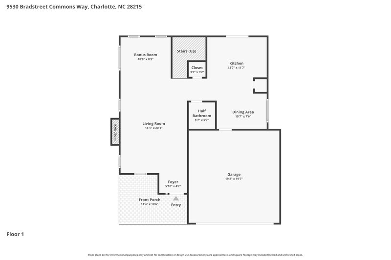2,290/Mo, 9530 Bradstreet Commons Way Charlotte, NC 28215 Floor Plan View 2
