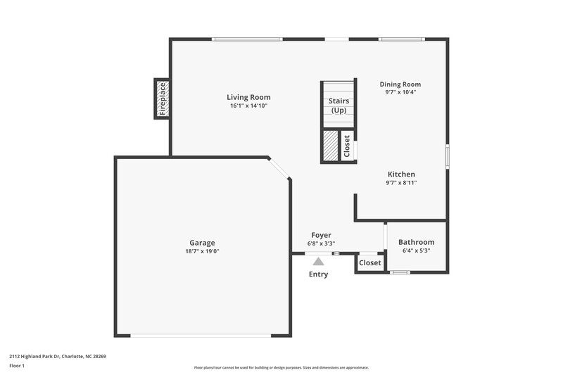 1,830/Mo, 2112 Highland Park Dr Charlotte, NC 28269 Floor Plan View