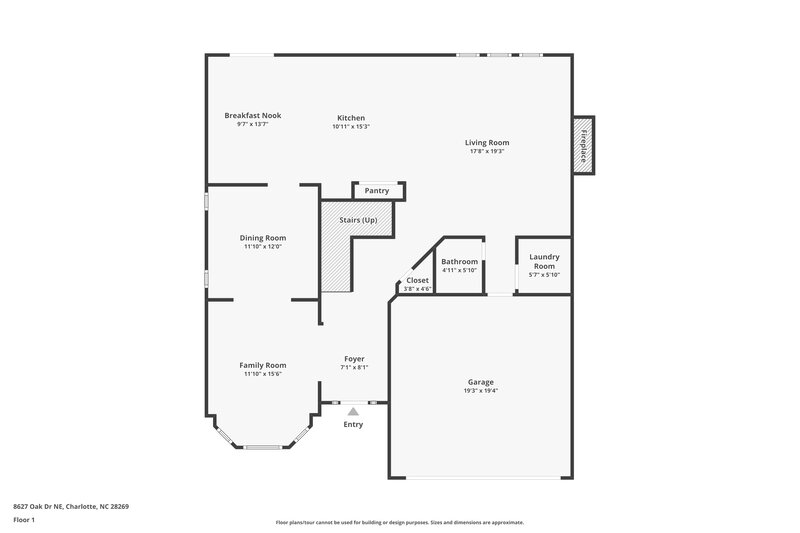 2,265/Mo, 8627 Oak Dr NE Charlotte, NC 28269 Floor Plan View
