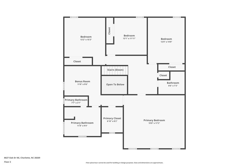 2,265/Mo, 8627 Oak Dr NE Charlotte, NC 28269 Floor Plan View 2
