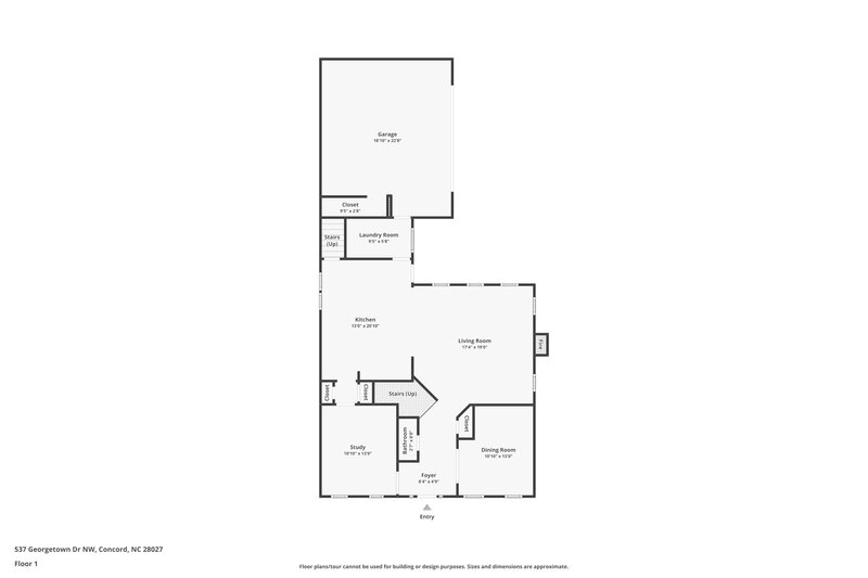 2,750/Mo, 537 Georgetown Dr NW Concord, NC 28027 Floorplan View