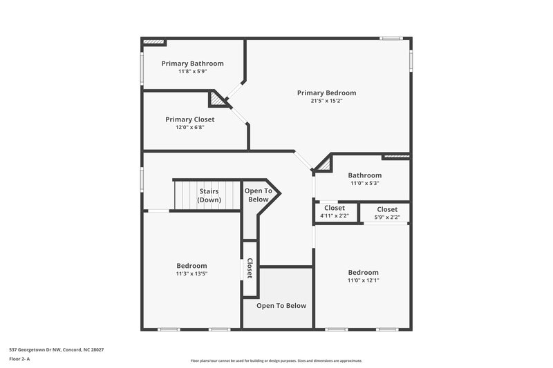 2,750/Mo, 537 Georgetown Dr NW Concord, NC 28027 Floorplan View 2