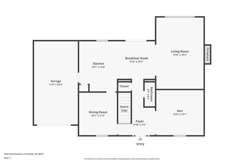 1,900/Mo, 7524 Heronwood Ln Charlotte, NC 28227 Floor Plan View