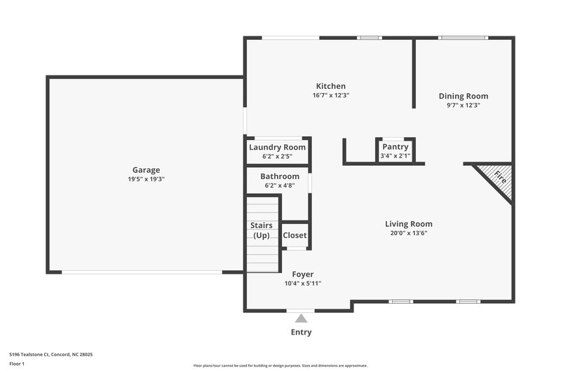 1,770/Mo, 5196 Tealstone Ct Concord, NC 28025 Floorplan View