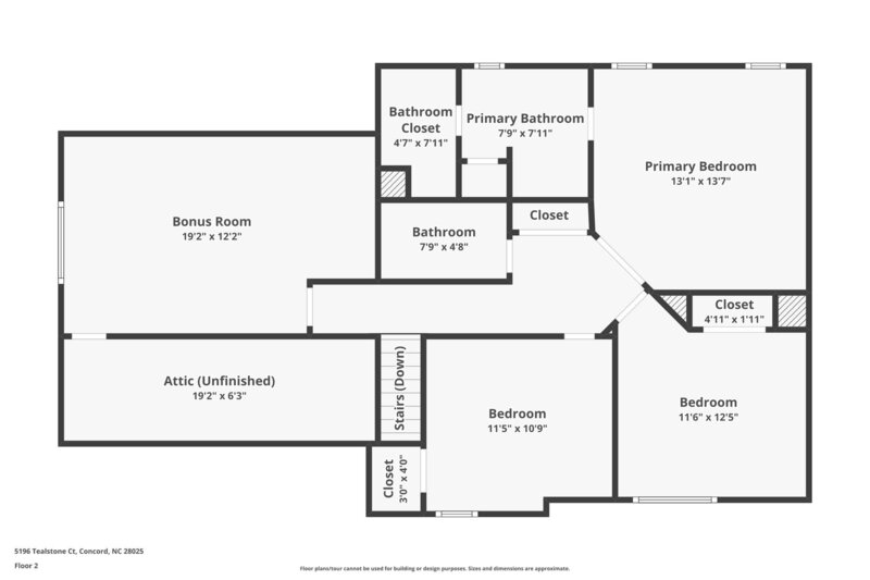 1,770/Mo, 5196 Tealstone Ct Concord, NC 28025 Floorplan View 2