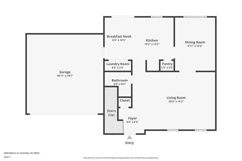 1,855/Mo, 6403 Wedron Ct Charlotte, NC 28216 Floor Plan View