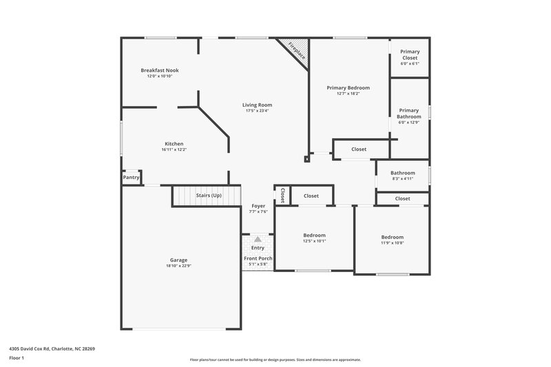 2,230/Mo, 4305 David Cox Rd Charlotte, NC 28269 Floor Plan View