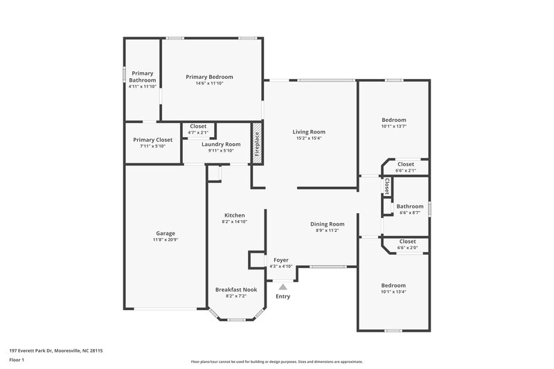 1,765/Mo, 197 Everett Park Dr Mooresville, NC 28115 Floor Plan View