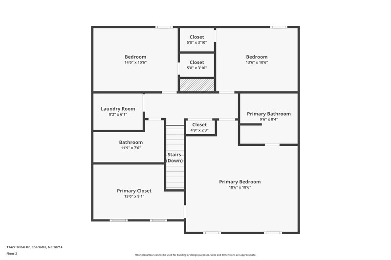 1,845/Mo, 11427 Tribal Dr Charlotte, NC 28214 Floor Plan View 2