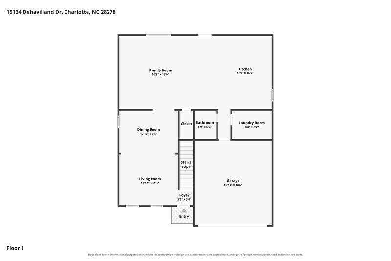 2,475/Mo, 15134 Dehavilland Dr Charlotte, NC 28278 Floor Plan View