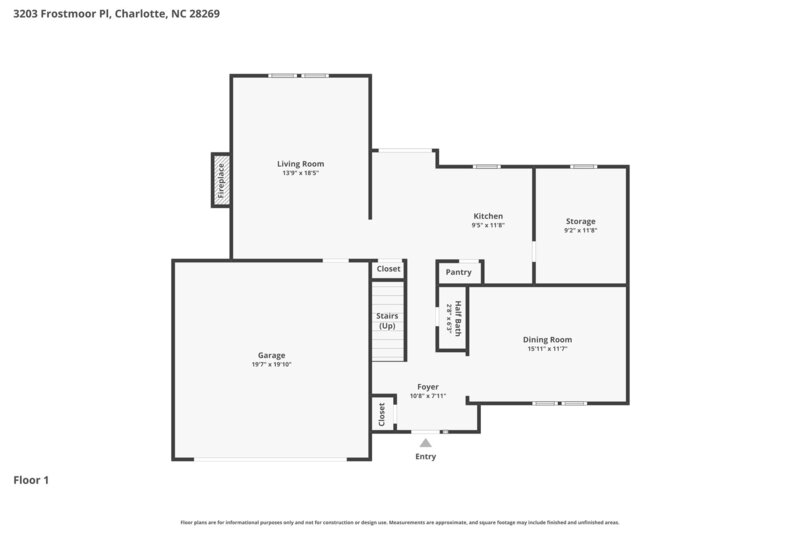 3,200/Mo, 3203 Frostmoor Pl Charlotte, NC 28269 Floorplan View