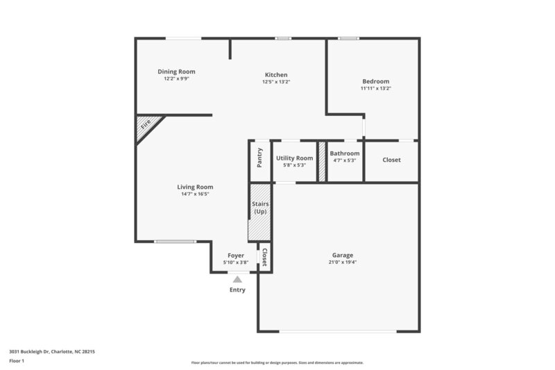 1,905/Mo, 3031 Buckleigh Dr Charlotte, NC 28215 Floorplan View