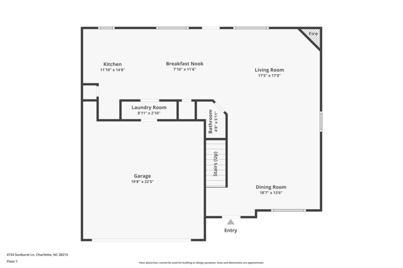 1,945/Mo, 4724 Sunburst Ln Charlotte, NC 28213 Floorplan View