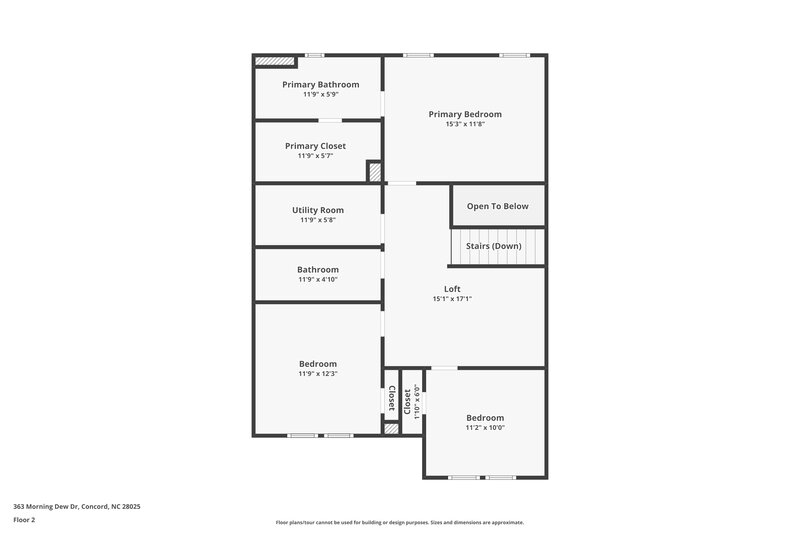 1,810/Mo, 363 Morning Dew Dr Concord, NC 28025 Floorplan View