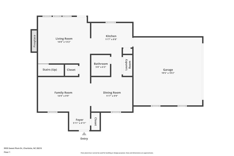 1,910/Mo, 9935 Sweet Plum Dr Charlotte, NC 28215 Floorplan View