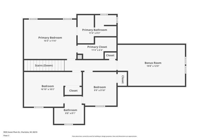 1,910/Mo, 9935 Sweet Plum Dr Charlotte, NC 28215 Floorplan View 2