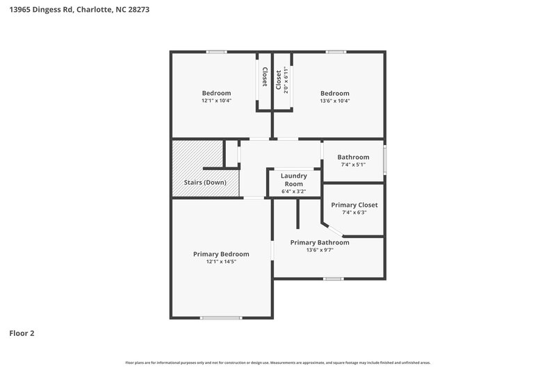 2,075/Mo, 13965 Dingess Rd Charlotte, NC 28273 Floor Plan View 2