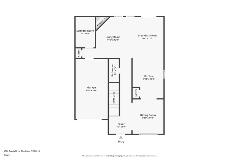 2,035/Mo, 4506 Carnfeld Ln Charlotte, NC 28215 Floor Plan View