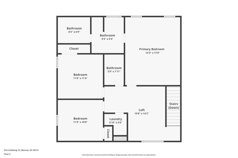1,990/Mo, 513 Lindsborg Trl Monroe, NC 28110 Floor Plan View 2