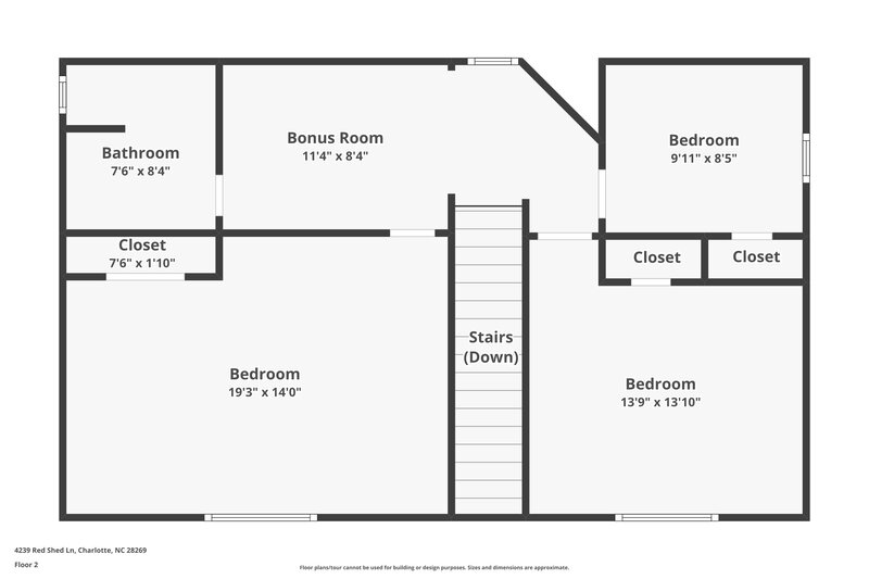 2,105/Mo, 4239 Red Shed Ln Charlotte, NC 28269 Floor Plan View 2