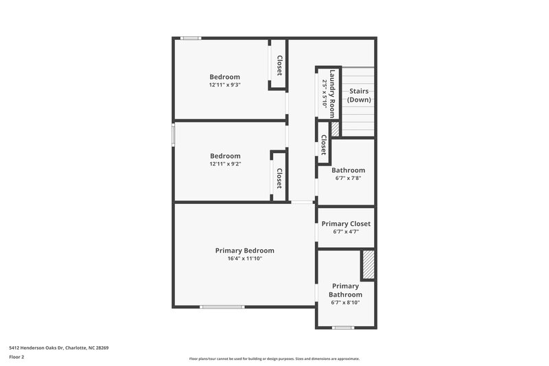 1,875/Mo, 5412 Henderson Oaks Dr Charlotte, NC 28269 Floor Plan View 2