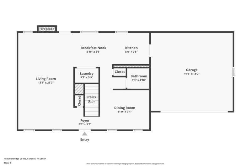 1,865/Mo, 4885 Bentridge Dr NW Concord, NC 28027 Floorplan View