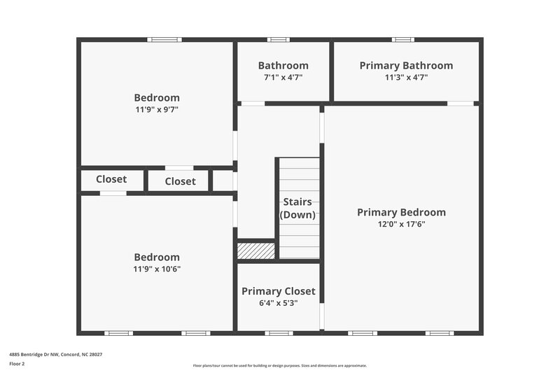 1,865/Mo, 4885 Bentridge Dr NW Concord, NC 28027 Floorplan View 2