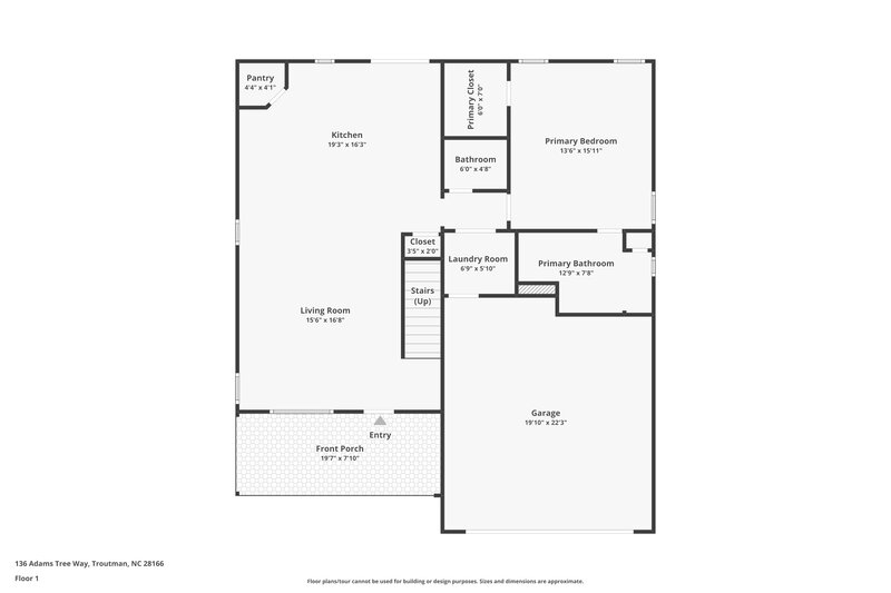 1,805/Mo, 136 Adams Tree Way Troutman, NC 28166 Floor Plan View
