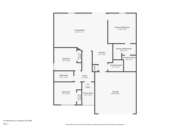 1,695/Mo, 171 Wembury Ln Troutman, NC 28166 Floor Plan View