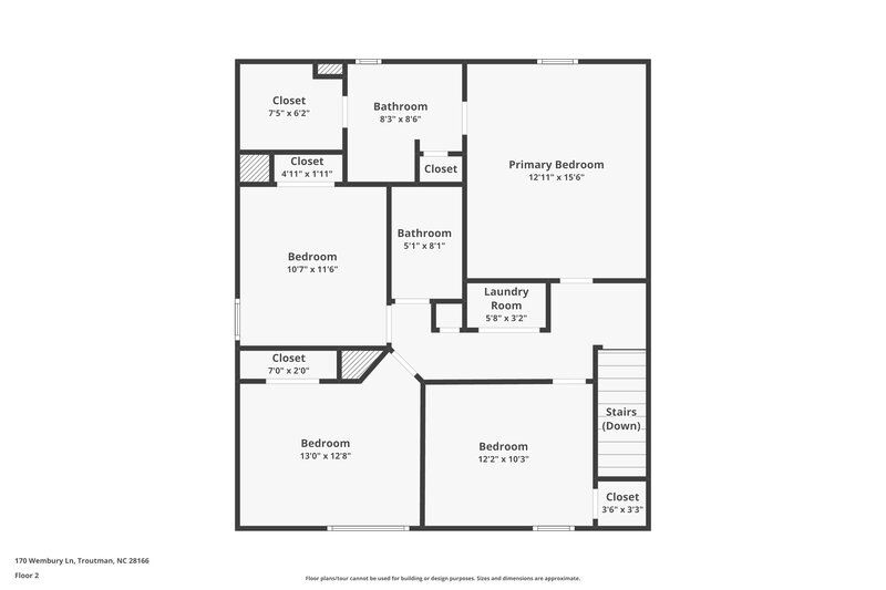 1,860/Mo, 170 Wembury Ln Troutman, NC 28166 Floor Plan View 2
