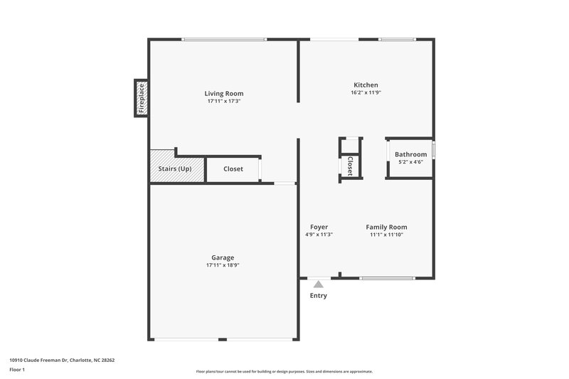 2,110/Mo, 10910 Claude Freeman Dr Charlotte, NC 28262 Floorplan View