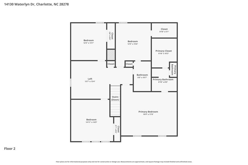 2,355/Mo, 14130 Waterlyn Dr Charlotte, NC 28278 Floor Plan View 2