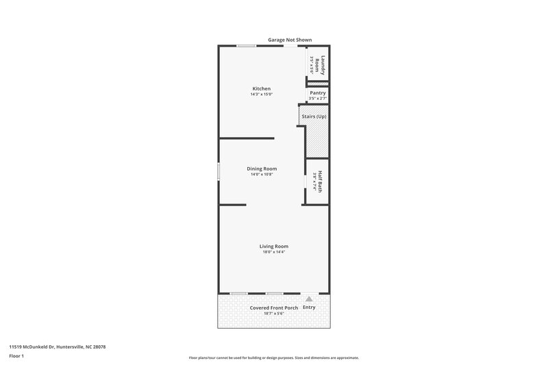 1,905/Mo, 11519 McDunkeld Dr Huntersville, NC 28078 Floor Plan View