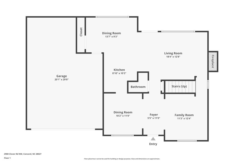 2,410/Mo, 2908 Clover Rd NW Concord, NC 28027 Floor Plan View