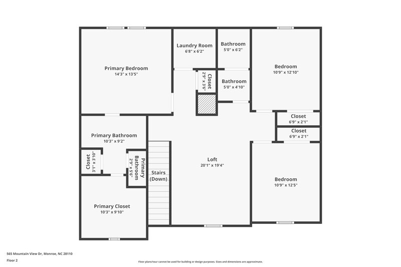 2,410/Mo, 565 Mountain View Dr Monroe, NC 28110 Floor Plan View 2