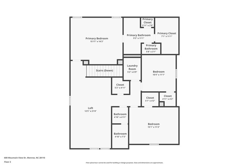 2,280/Mo, 600 Mountain View Dr Monroe, NC 28110 Floor Plan View 2