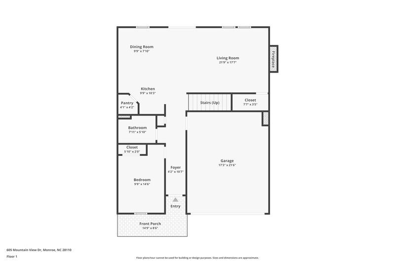 2,245/Mo, 605 Mountain View Dr Monroe, NC 28110 Floor Plan View