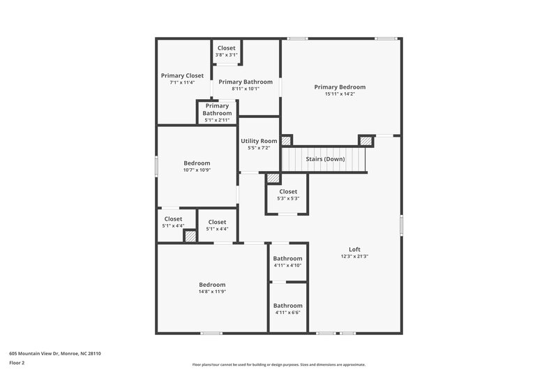 2,245/Mo, 605 Mountain View Dr Monroe, NC 28110 Floor Plan View 2