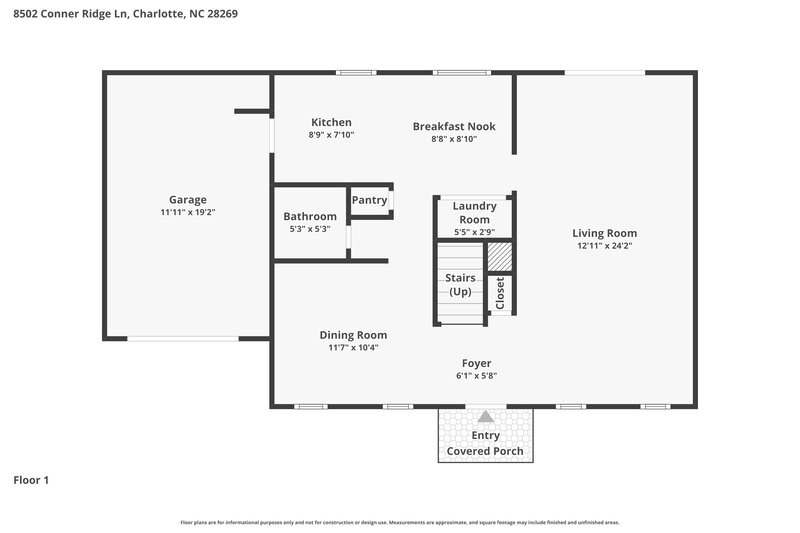 1,995/Mo, 8502 Conner Ridge Ln Charlotte, NC 28269 Floor Plan View